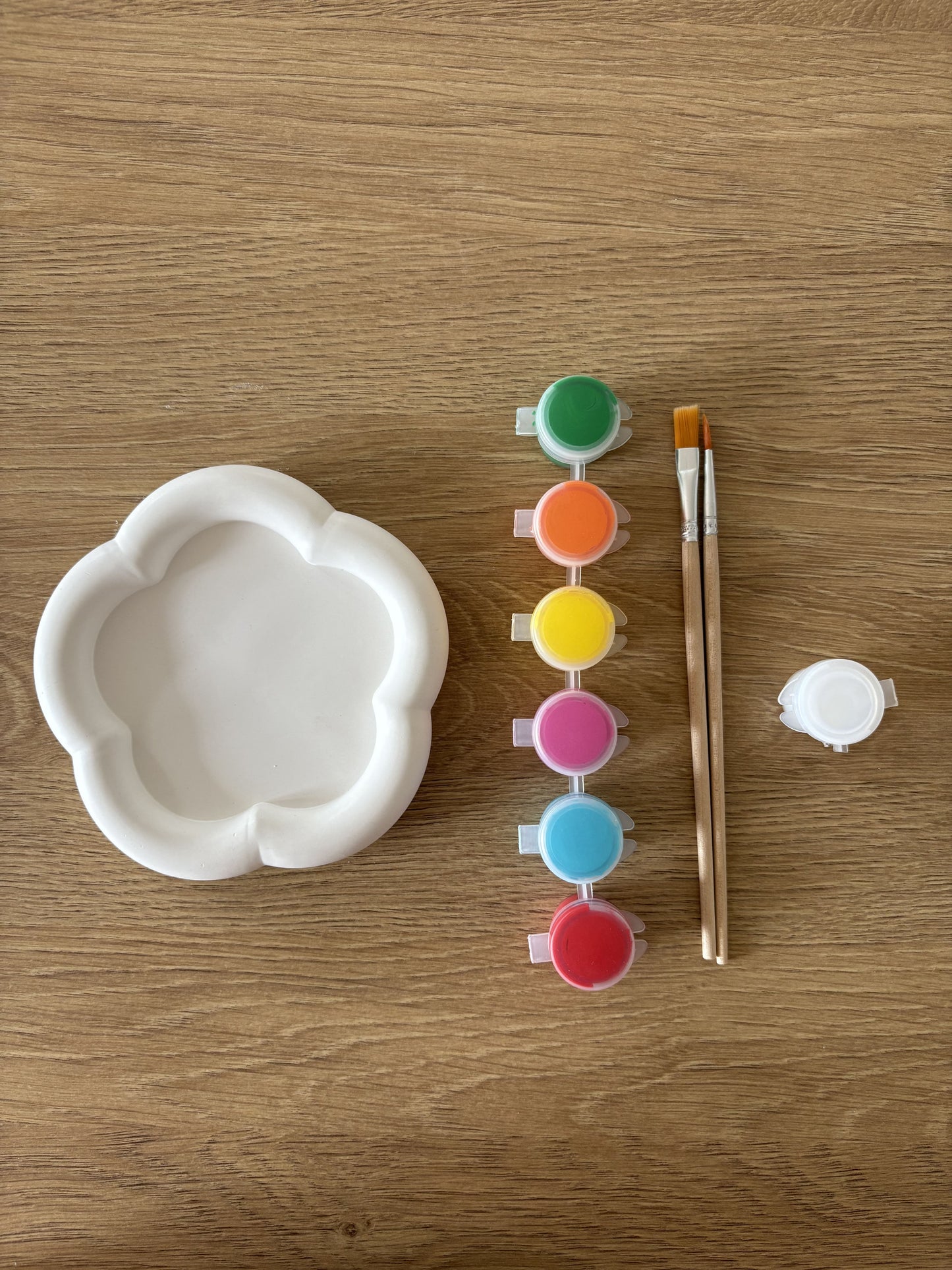 Kit plateau fleur en plâtre à peindre