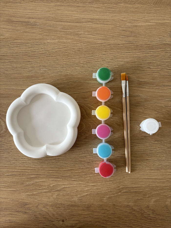 Kit plateau fleur en plâtre à peindre